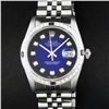 Image 1 : Rolex Mens Stainless Steel Blue Vignette Diamond & Sapphire Datejust Wristwatch