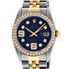 Image 1 : Rolex Mens 2 Tone Blue 6 & 9 Arabic Diamond 36MM Datejust Wristwatch