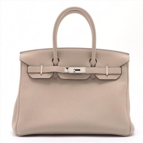 Hermes Gris Tourterelle Togo Leather Birkin 30cm Handbag