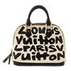 Image 2 : Louis Vuitton White Black Glazed Leather Graffiti Limited Edition Alma PM Bag