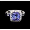Image 2 : 14KT White Gold 3.49 ctw Tanzanite, Sapphire and Diamond Ring