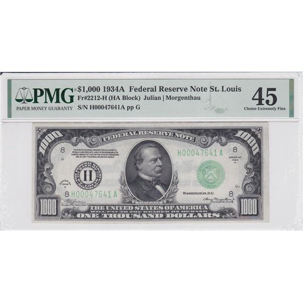 1934A $1000 Federal Reserve Note St. Louis