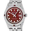 Image 1 : Rolex Mens Stainless Steel Red Diamond Lugs & Ruby Datejust Wristwatch