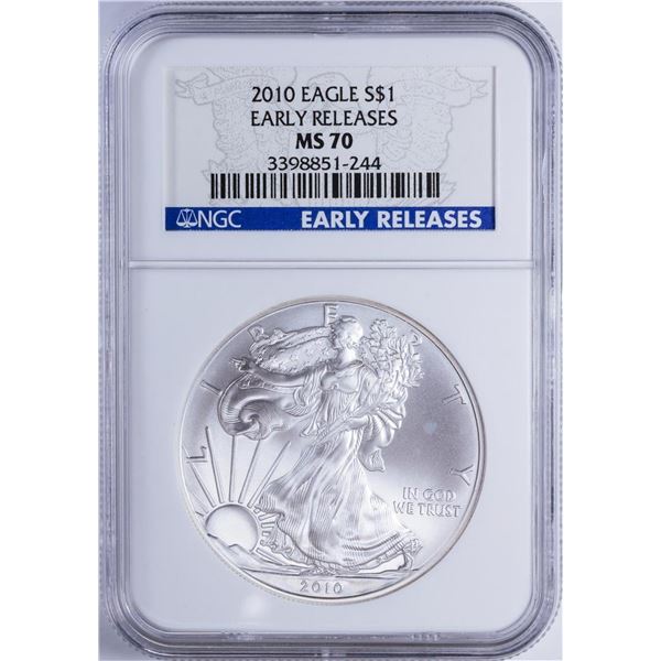 2010 $1 American Silver Eagle NGC MS70 Early Releases