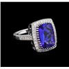 Image 1 : 14KT White Gold 5.95 ctw Tanzanite and Diamond Ring