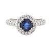 Image 2 : 1.42 ctw Sapphire And Diamond Ring - 14KT White Gold