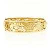 Image 1 : 14K Yellow Gold Open Detailed Textured Seashell Nautical Themed Bangle Bracelet
