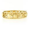 Image 2 : 14K Yellow Gold Open Detailed Textured Seashell Nautical Themed Bangle Bracelet