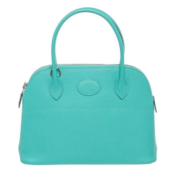 Hermes Emerald Green Epson Leather Bolide 27cm Shoulder Bag