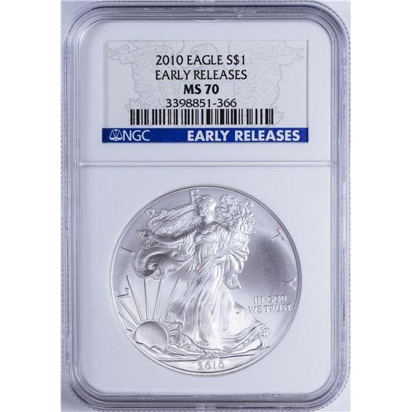 2010 $1 American Silver Eagle NGC MS70 Early Releases