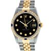 Image 1 : Rolex Mens 2 Tone Black Diamond 36MM Datejust Wristwatch