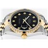 Image 4 : Rolex Mens 2 Tone Black Diamond 36MM Datejust Wristwatch