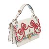 Image 2 : Fendi Kan I Studded Bow Embroidered White Multicolor Shoulder Bag
