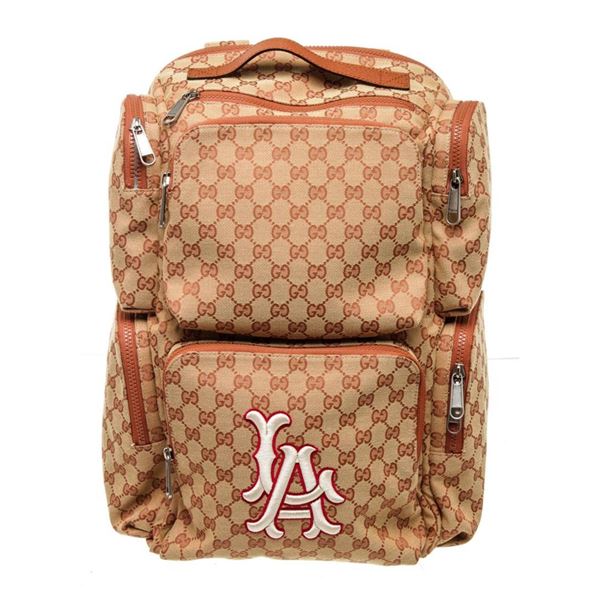 Gucci Red Canvas Large GG LA Backpack Bag