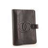 Image 1 : Chanel Black Caviar Leather Timeless CC Ring Small Agenda Cover