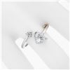 Image 4 : Modern 14K White Gold .84 ctw GIA Heart & Round Cut Diamond Moi et Toi Bypass Ri