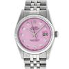 Image 2 : Rolex Mens Stainless Steel Pink Diamond 36MM Oyster Perpetual Datejust Wristwatc