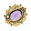 Image 4 : Antique Art Nouveau 14K Gold Amethyst Diamond Pearl Foliated Heart Frame Brooch