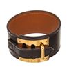 Image 1 : Hermes Black Wide Leather Bracelet