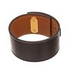 Image 4 : Hermes Black Wide Leather Bracelet
