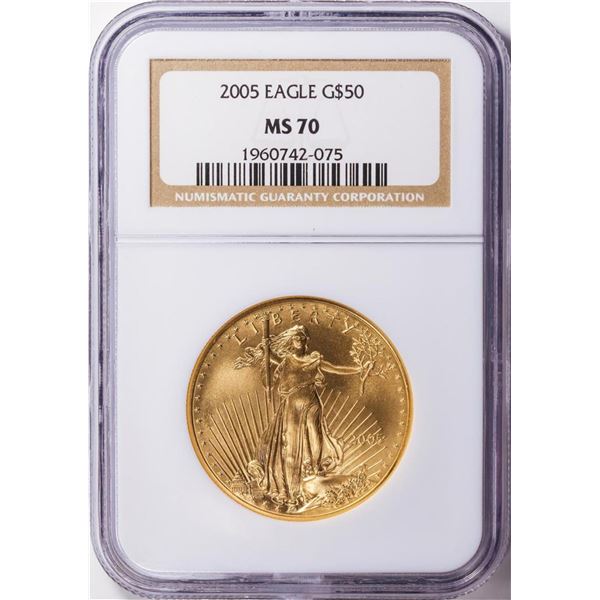 2005 $50 American Eagle Gold Coin NGC MS70