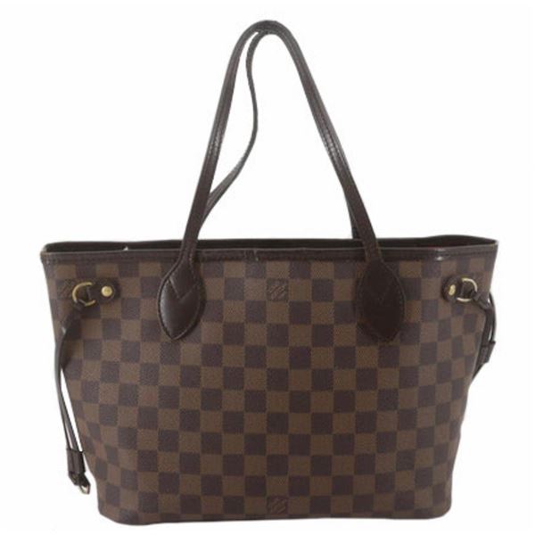 Louis Vuitton Damier Ebene Canvas Leather Neverfull PM Bag