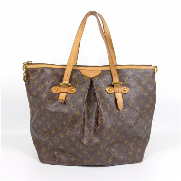 Louis Vuitton Brown Monogram Canvas Leather Palermo GM Shoulder Bag