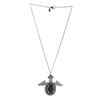 Image 1 : Chanel Black Rhinestones Cabochon Beads Oval Wing Pendant Necklace