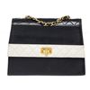 Image 1 : Chanel Navy White Lambskin Two Tone Flap Shoulder Bag