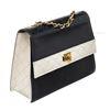 Image 6 : Chanel Navy White Lambskin Two Tone Flap Shoulder Bag