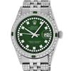 Image 1 : Rolex Mens Stainless Steel Green Diamond Lugs & Emerald Datejust Wristwatch