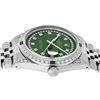 Image 3 : Rolex Mens Stainless Steel Green Diamond Lugs & Emerald Datejust Wristwatch