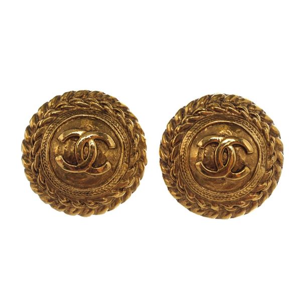 Chanel CC Round Clip-On Earrings