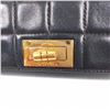 Image 5 : Chanel Navy Blue Quilted Chocolate Bar Lambskin Leather Accordion Reissue Flap S