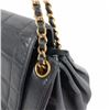 Image 6 : Chanel Navy Blue Quilted Chocolate Bar Lambskin Leather Accordion Reissue Flap S