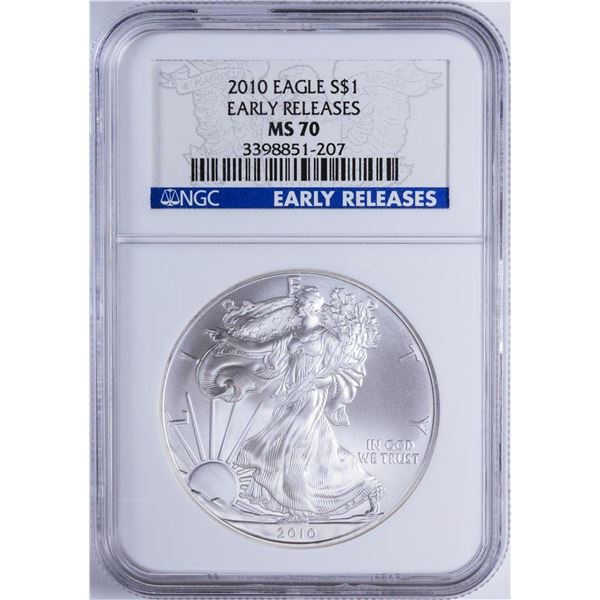 2010 $1 American Silver Eagle NGC MS70 Early Releases