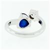 Image 8 : NEW 18K White Gold 2.71 ctw GIA Heart Blue Sapphire Diamond Moi et Toi Bypass Ri