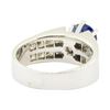 Image 3 : 3.15 ctw Round Brilliant Blue Sapphire And Diamond Ring - 14KT White Gold