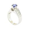Image 4 : 3.15 ctw Round Brilliant Blue Sapphire And Diamond Ring - 14KT White Gold