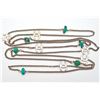 Image 3 : Chanel Silver-tone Metal Green Lab-created Gemstones CC Long Necklace