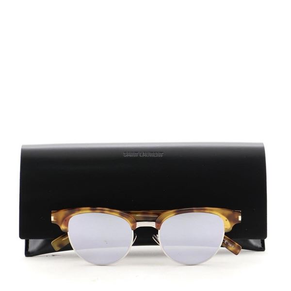 Saint Laurent Slim Wayfarer Sunglasses Tortoise Acetate Brown