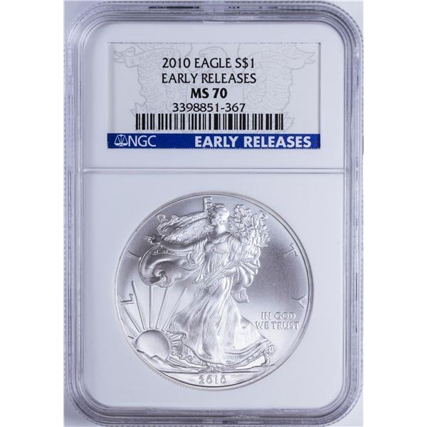 2010 $1 American Silver Eagle NGC MS70 Early Releases
