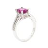 Image 4 : 2.56 ctw Oval Mixed Rubellite And Round Brilliant Cut Diamond Ring - 14KT White