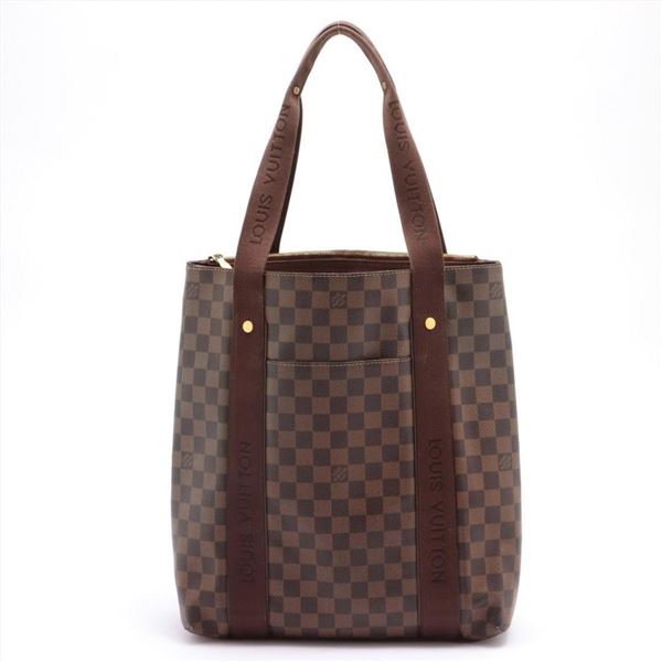 Louis Vuitton Damier Ebene Canvas Leather Cabas Beaubourg Tote Bag