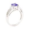 Image 4 : 1.45 ctw Princess Brilliant Tanzanite And Princess Cut Diamond Ring - 18KT White