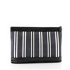 Image 1 : Balenciaga Navy Zip Pouch Striped Canvas and Leather Large Black, Blue, Neutral