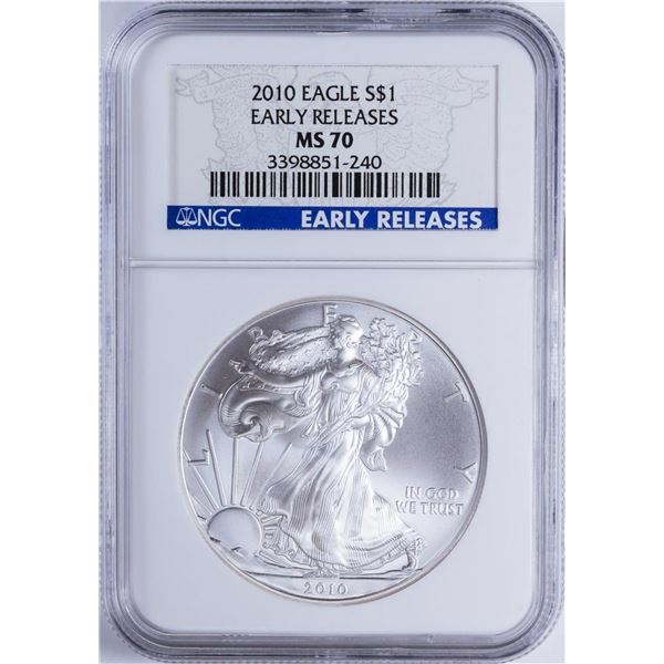 2010 $1 American Silver Eagle NGC MS70 Early Releases
