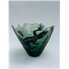 Image 2 : Green Lizard sculpted glass bowl by Santana Art Glass