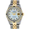 Image 2 : Rolex Mens 2 Tone Lugs MOP Diamond & Sapphire 36MM Datejust