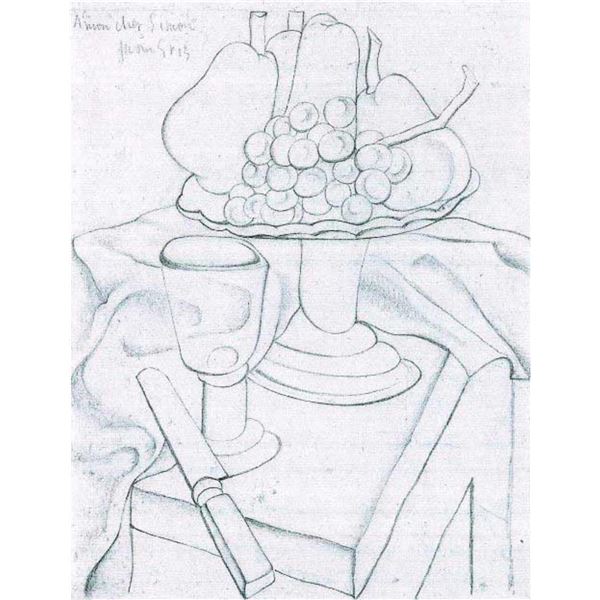 Juan Gris - Fruit Bowl, Glass And Knives
